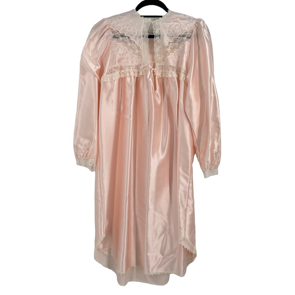 Dior Peach Satin Lace Trim Nightgown